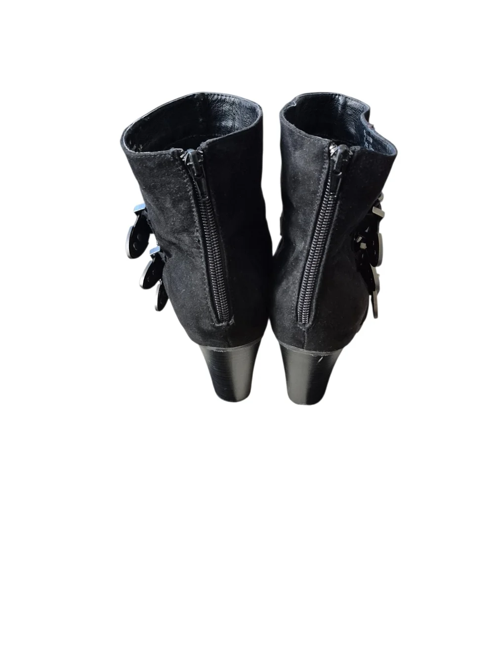 Lane Bryant Black Suede Buckle‎ Ankle Boots 11 W